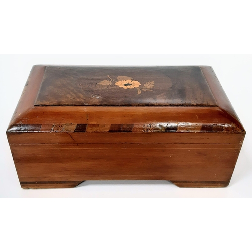 205 - A Vintage, Possibly Restored Antique Decorative Cigar Box with Inlaid Decoration. A wonderful mixtur... 