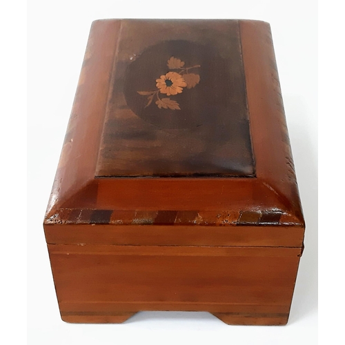 205 - A Vintage, Possibly Restored Antique Decorative Cigar Box with Inlaid Decoration. A wonderful mixtur... 