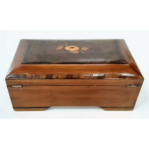 205 - A Vintage, Possibly Restored Antique Decorative Cigar Box with Inlaid Decoration. A wonderful mixtur... 