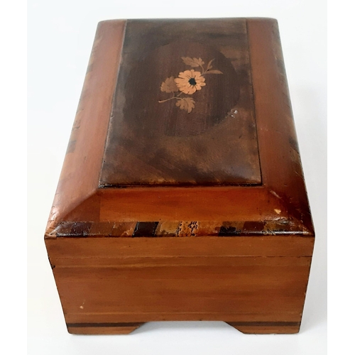 205 - A Vintage, Possibly Restored Antique Decorative Cigar Box with Inlaid Decoration. A wonderful mixtur... 