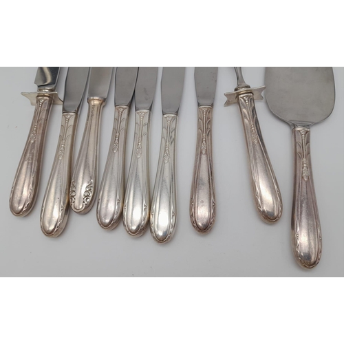 212 - A Selection of Nine Vintage Sterling Silver Cutlery and Utensils of the Same Handle Design. Please n... 