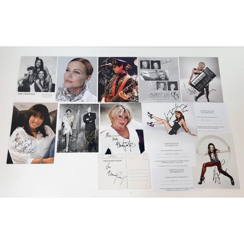 176 - Ten Autographed/Signed Pictures of British and American Pop Stars. Includes: Mel C, Sarah Harding, B... 