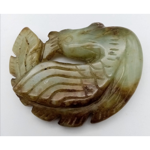 461 - AN ANTIQUE JAPANESE JADE NETSUKE  DUCK  .  5.5 x 5cms