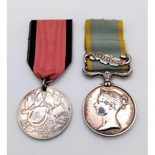 306 - A pair of medals for the Crimean War to the 1st battalion the Royal Regiment, consisting of:  Queen’... 