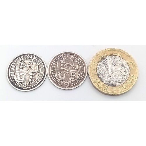 297 - An 1817 and 1819 George III Silver Sixpence. Please see photos for conditions.