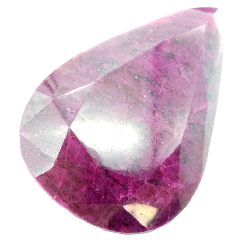 226 - A Large Pear Shaped 800ct Red Corundum (Ruby) Gemstone.
Colour enhanced. No certificate so as found.