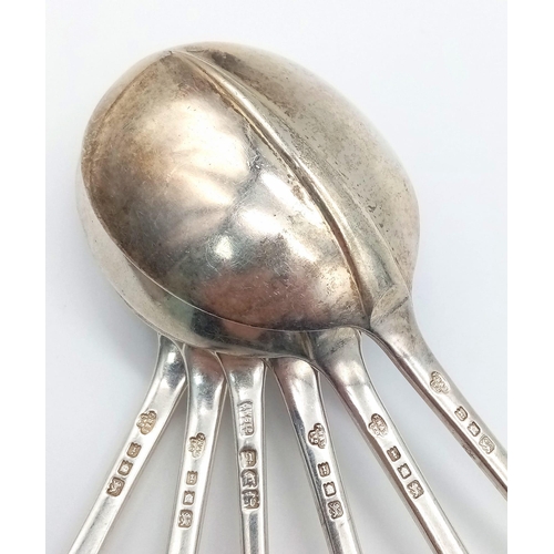 311 - Six Antique Sterling Silver Soup Spoons. 19cm. 378g weight.
Hallmarks for London 1924