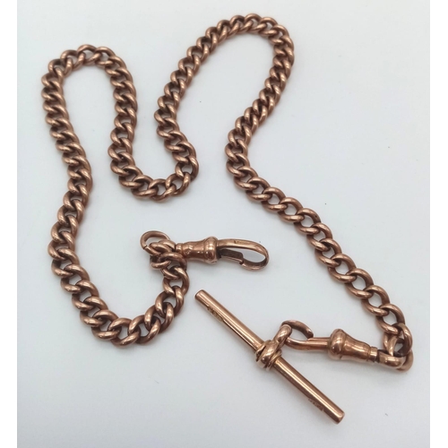 1 - An Antique 9K Rose Gold Classic Albert Chain. 40cm length. 38.93g weight.