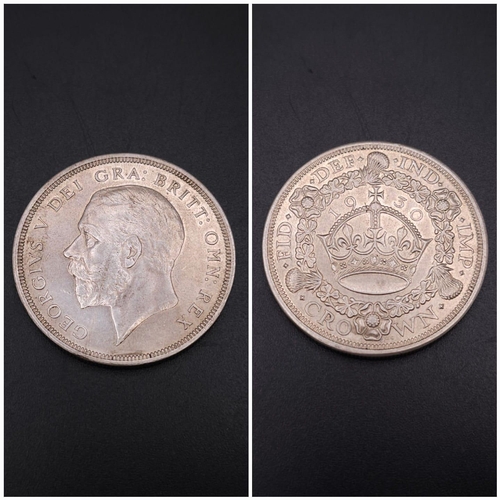 106 - A 1930 George V Silver Wreath Crown. Only 4847 struck. Please see photos for conditions.