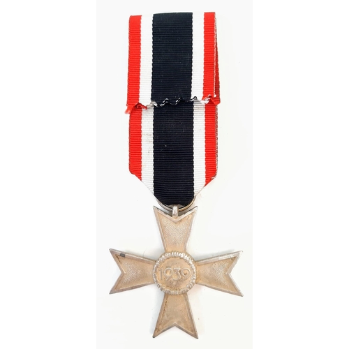 272 - 3rd Reich War Merit Cross 2nd Class without Swords (Non Combatant) and Certificate to Red Cross Nurs... 