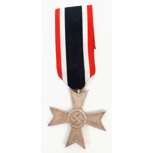 272 - 3rd Reich War Merit Cross 2nd Class without Swords (Non Combatant) and Certificate to Red Cross Nurs... 