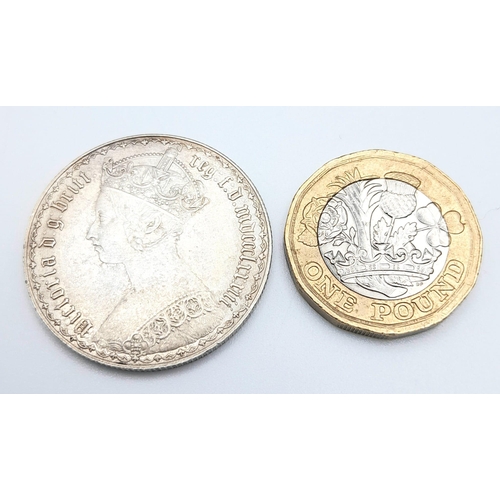 435 - An 1883 Queen Victoria Silver Florin Coin. Please see photos for conditions.