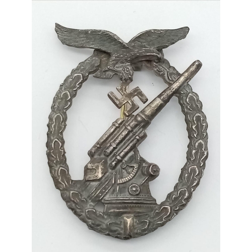 90 - 3rd Reich Luftwaffe Flakbzeichen Flak (Anti Aircraft) Badge. Maker Marked “43” for the Maker Julius ... 