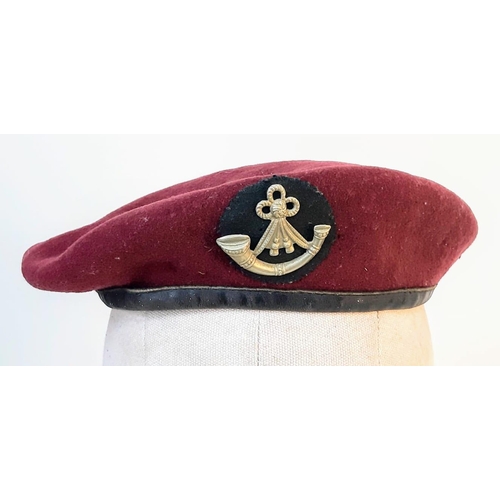 97 - WW2 British Oxfordshire & Buckinghamshire Light Infantry Airborne Beret and Badge.