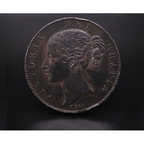 128 - Withdrawn - An 1844 Queen Victoria (Young Head) Silver Crown. High grade but please see photos.