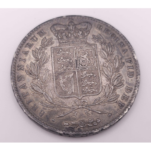 128 - Withdrawn - An 1844 Queen Victoria (Young Head) Silver Crown. High grade but please see photos.