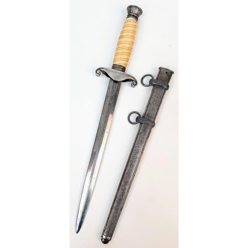 20 - 3rd Reich Heer (Army) Officers Dagger. Makers marked but partially removed from sharpening.