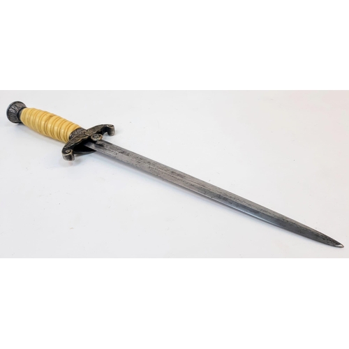 20 - 3rd Reich Heer (Army) Officers Dagger. Makers marked but partially removed from sharpening.