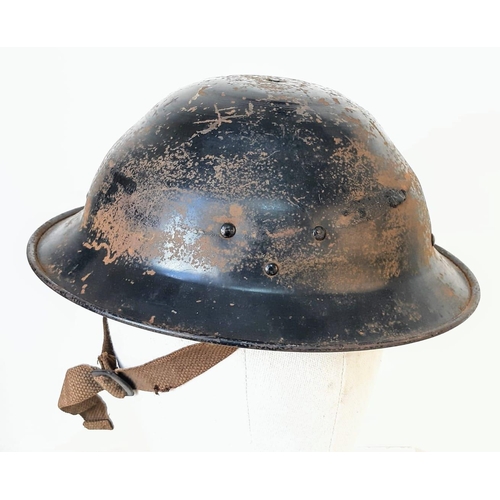 335 - Rare WW2 British Homefront Boy Scouts “War Service” Civilian Helmet. Child Size.