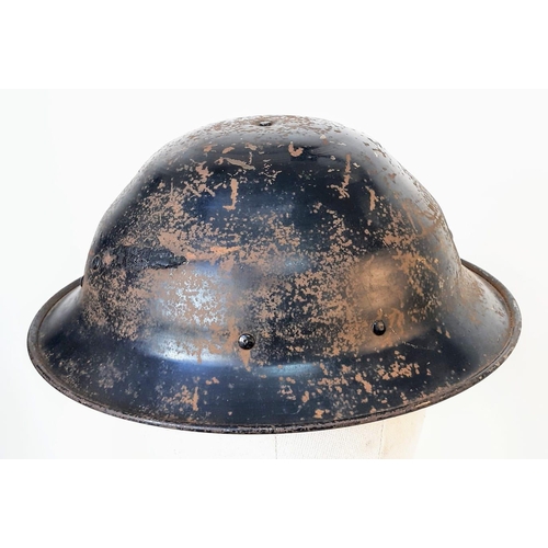 335 - Rare WW2 British Homefront Boy Scouts “War Service” Civilian Helmet. Child Size.