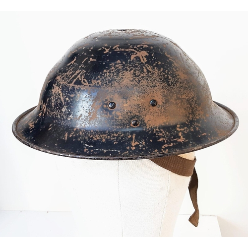 335 - Rare WW2 British Homefront Boy Scouts “War Service” Civilian Helmet. Child Size.