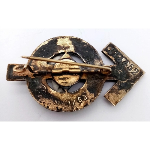 415 - WW2 German Hitler Youth Proficiency Badge in black representing Iron. Much of the original paint rem... 