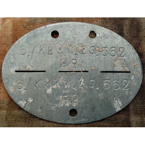 422 - WW2 German Army Dog Tag for an Infantry Driver. The tag comes in a home-made pouch.