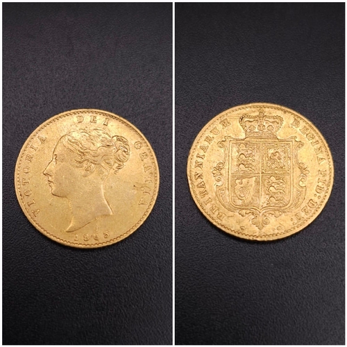 45 - A Queen Victoria 1863 22K Gold Half Sovereign