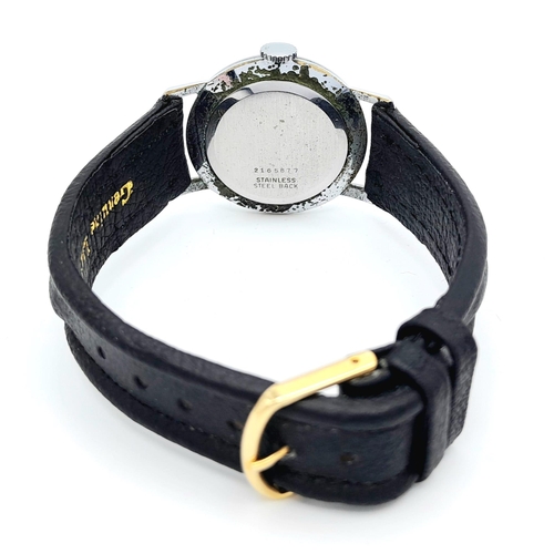 466 - A Vintage Pioneer Mechanical 17 Jewels Gents Watch. Black leather strap. Stainless steel case - 32mm... 