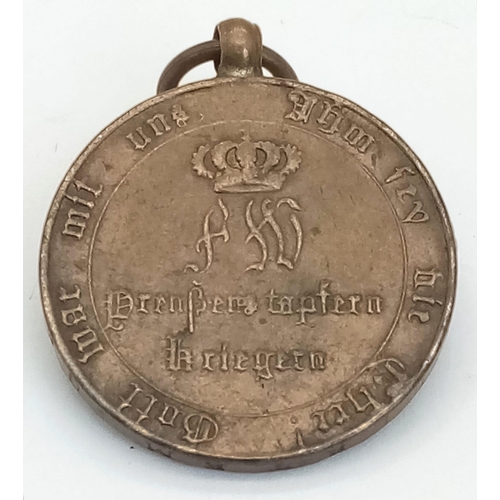 489 - Imperial German-Kingdom of Prussia: Combatant’s Commemorative Medal for the 1813 Campaigns of the Na... 