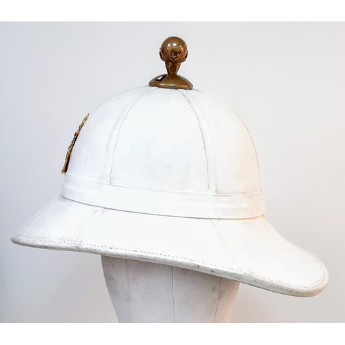 132 - Royal Marines Band Other Ranks Wolseley Pith Helmet with Badge of Queen Elizabeth II (1952-2022).