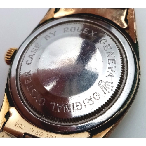 144 - A Vintage Tudor Prince Oysterdate Gents Watch. Gold plated bracelet and case - 34mm. Gold tone dial ... 