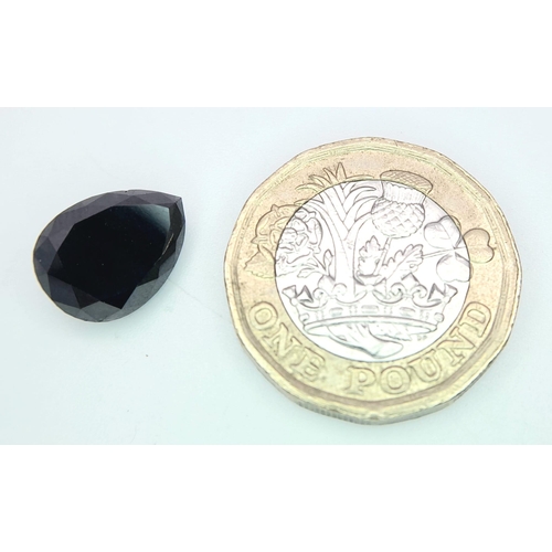 199 - A large (4.68 carats), pear cut BLACK DIAMOND, dimensions:  11.69 x 8.95 x 5.42 mm. It comes with a ... 