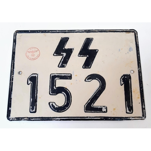 724 - Movie Prop Waffen SS Number Plate.