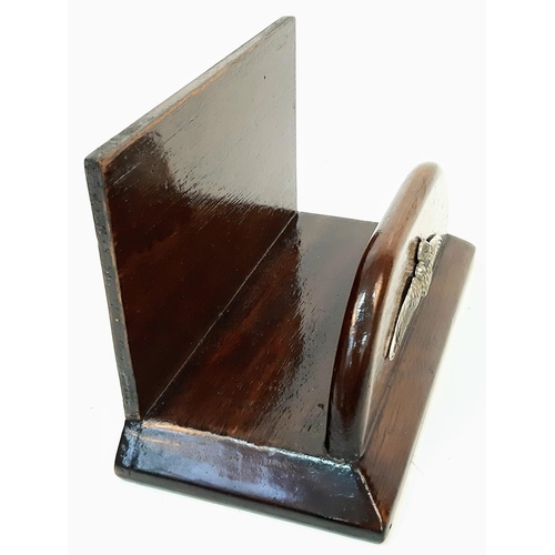 868 - WW1 Letter Rack Made from Propeller Wood and Solid Silver Officers Pilots Wings.