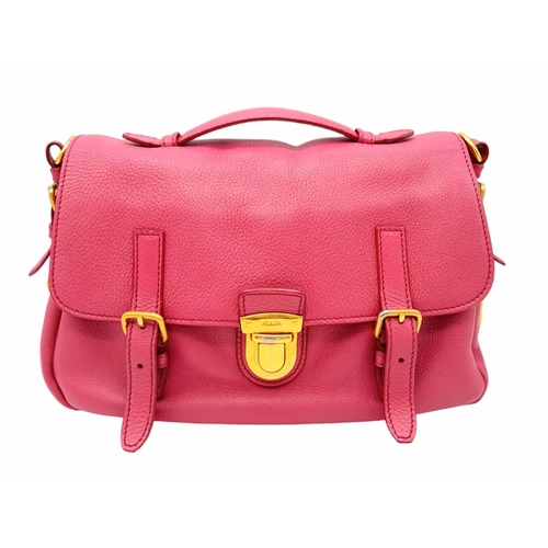 226 - A Prada Vitello Daino satchel bag, soft pink leather, matching leather/fabric interior, gold tone ha... 