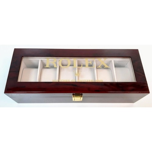 737 - A Six Space Watch Case - Perfect for Rolex Watches. Polished veneer exterior. Plush interior. In exc... 