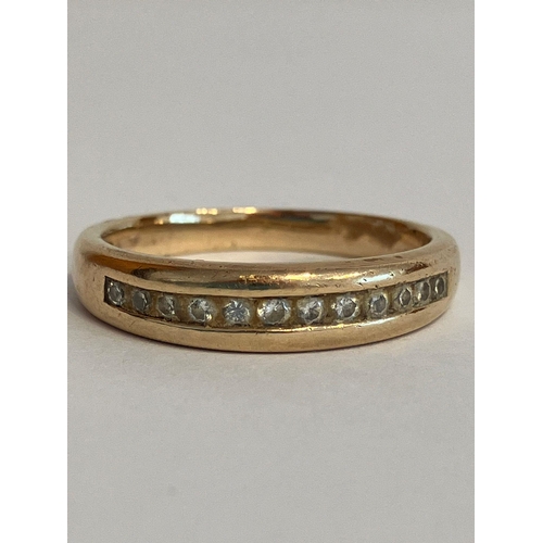 161 - 9 carat Hallmarked YELLOW GOLD and DIAMOND RING, Having 12 x DIAMONDS pave set  to top. 3.94 grams. ... 