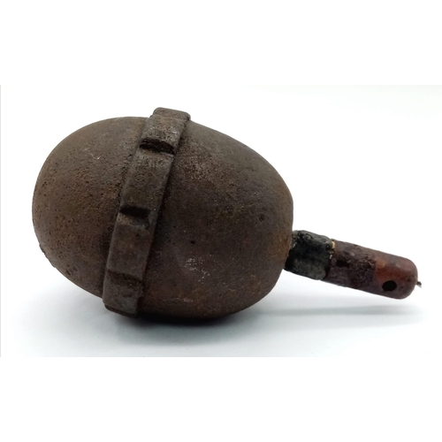 826 - INERT WW1 German Model 1917 Egg Grenade With Pull Fuse. UK Mainland Sales Only.