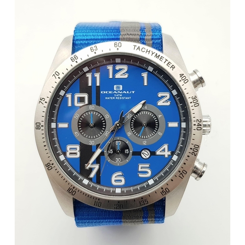 246 - A Men’s Oceanaut ‘Milano’ Quartz Stainless Steel Chronograph Watch Model OC3522. 50mm Including Crow... 