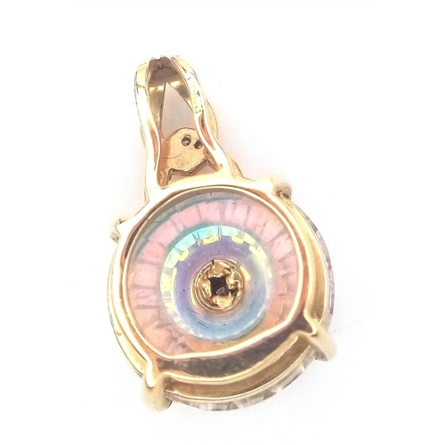 296 - A Pair of Lehrer Mystic Topaz Earrings and Pendant. Both set in 9K yellow gold. 5.52ctw. 6.1g total ... 