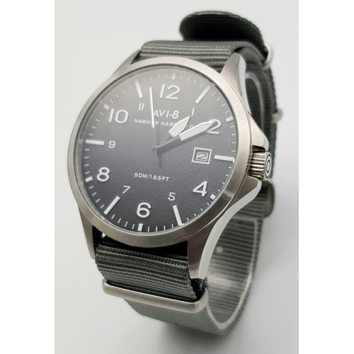 346 - An Unworn Hawker Hurricane Quartz Date Watch by AVI8. 46mm Including Crown. Full Working order on Gr... 