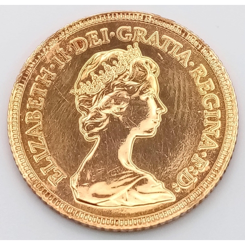 542 - A 22K GOLD HALF SOVEREIGN DATED 1982