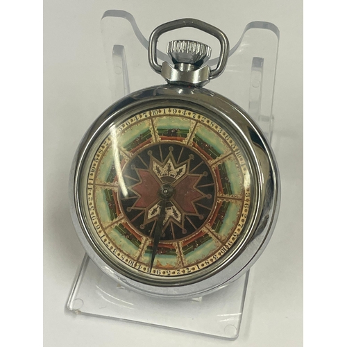 645 - Vintage horse racing gambling gaming pocket watch , working