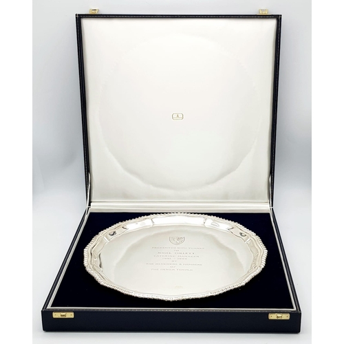 65 - A Beautiful Sterling Silver Salver in a Fitted Presentation Case. Hallmarks for Sheffield 1996. 950g... 