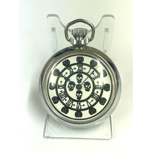 659 - Vintage memento mori pocket watch working .