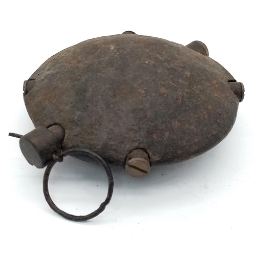 735 - INERT WWI German 1915 Pattern Diskushandgranate disc grenade, aka the 'turtle' or 'oyster', complete... 