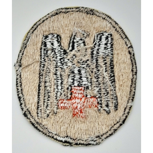 752 - WW2 German DRK (Red Cross) Sports Vest Patch. Most likely locally made.