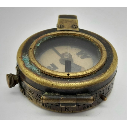 756 - WW1 British Officers Compass Dated 1914. Maker: Short & Mason Ltd.