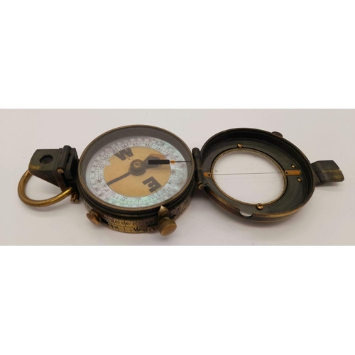 756 - WW1 British Officers Compass Dated 1914. Maker: Short & Mason Ltd.